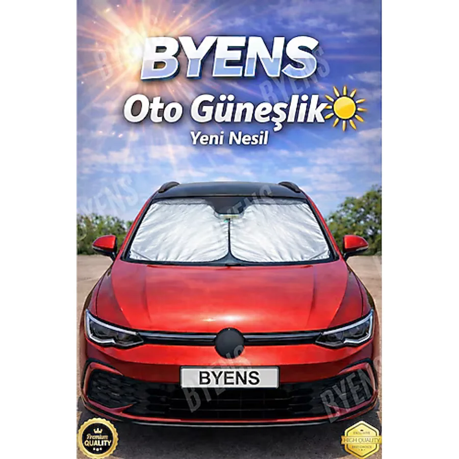 BYENS Araba Ön Cam Güneşlik Araba Cam Güneşliği Otomobil Güneşlikleri Araç Gölgelik Oto İçi Katlanır Kare