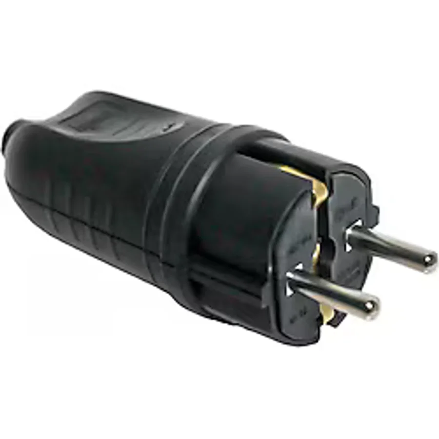 BYES 1x16A 220V Monofaze Kauçuk Düz Fiş IP44 Sertifikalı ( 10 ADET )