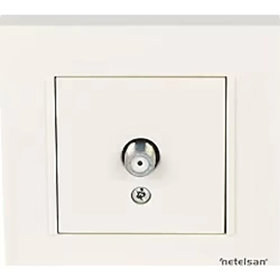 Byobu Beyaz Tekli Uydu Prizi F Konnektörlü Eko (Sat)
