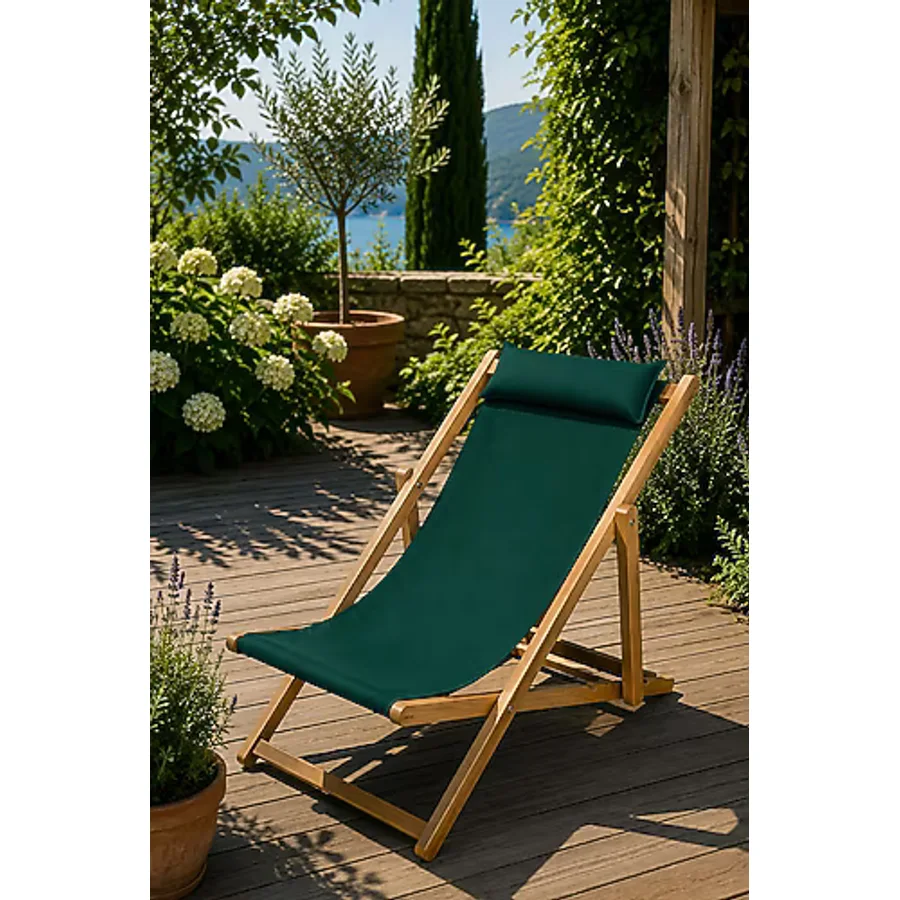 BYSAY AHŞAP KATLANABİLİR TAŞINIR ŞEZLONG. PLAJ, BAHÇE, TERAS, BALKON ŞEZLONGU