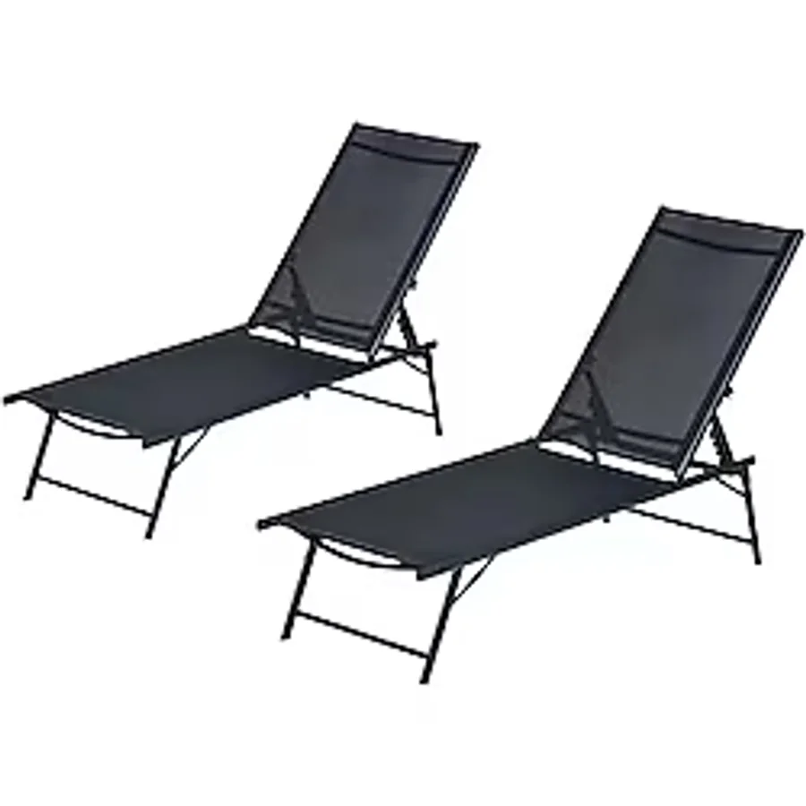 Bysay Fileli Katlanır Kademeli Şezlong Ikili Set - ÇİFTLİ