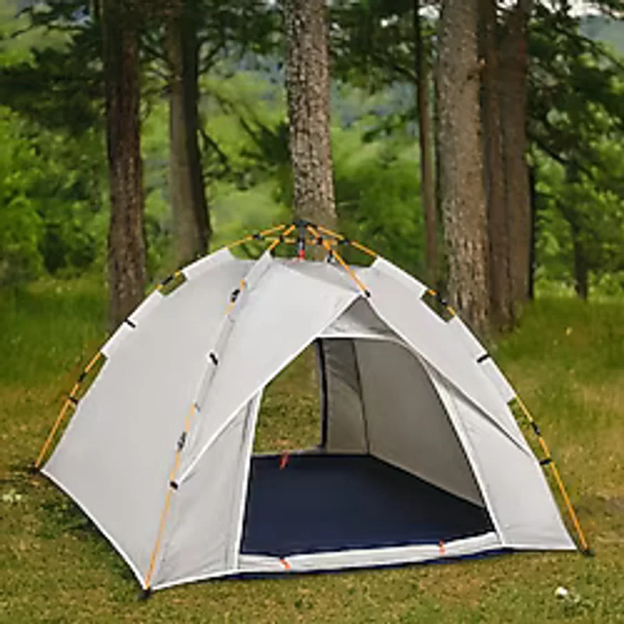 Bysay Tam Otomatik 4 Kişilik Tenteli Kamp Çadırı 200X200X135 cm (Krem) - Yeşil