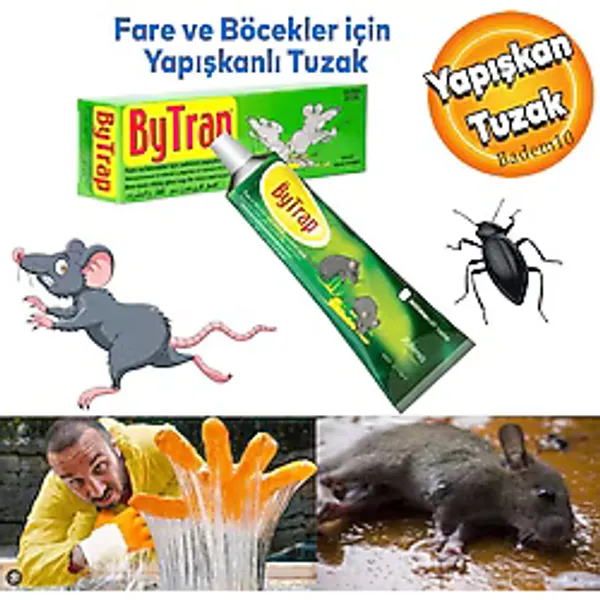 Bytrab Fare Haşere Böcek Tuzağı Kapanı Yakalama Yapışkanı Tüpü Zehirsiz 75 Ml