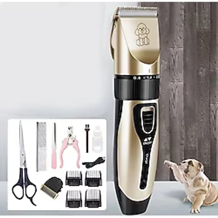 C5 Kırpık 10 In 1 Ayarlanabilir Şarjlı Kedi Köpek Tıraş Makinesi Pet Evcil Hayvan Tüy Kesme Aparatlı