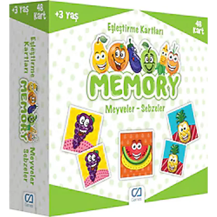 CA Games Memory Meyveler ve Sebzeler 48 Parça Eşleştirme Kartları 5040