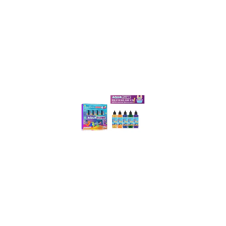 Cadence Aqua Slime - Kendin Yap Oyuncak Seti - Dinazor Dünyası Seti 5X90ML