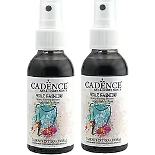 CADENCE SİYAH SPREY KUMAŞ BOYASI 100ML 2LI SET