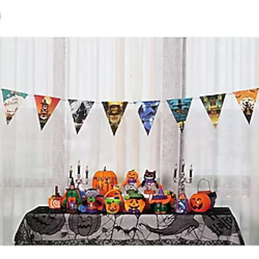 Cadılar Bayramı Halloween Flama Bayrak Banner Süs 8 li 3 Metre