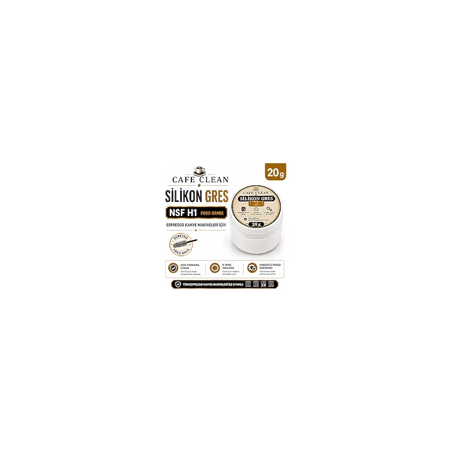 Cafe Clean Espresso Kahve Makinesi Gıda Onaylı Silikon Gres Yağı - Nsf H1 Uluslararası Sertifikalı - 20 G