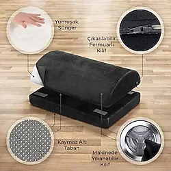 - Çalışma Masası Altı İçin Ergonomik Ayak Desteği, Ofis Koltuğu ve Oyun Koltuğu İçin Ayak Yastığı, Ayak Koyma Yeri Taburesi, Rahatlatıcı Yarım Silindir Masa Altı Ayak Minderi Ayaklık - standart