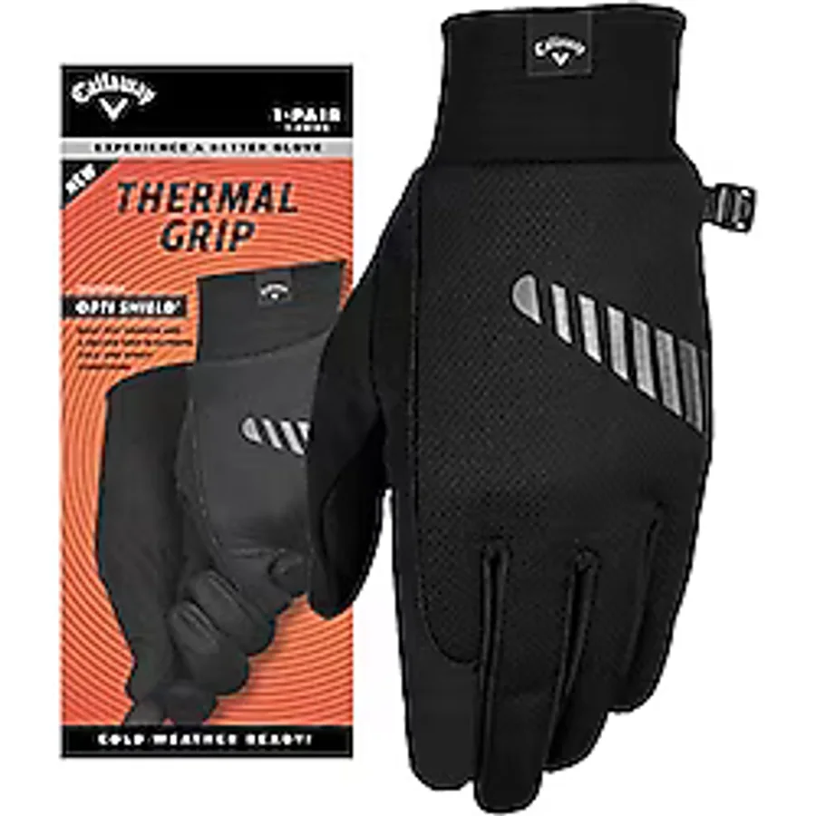 Callaway Mens Left Hand Thermal Grıp 2Pk Gloves - Black Golf Eldiveni - Beden