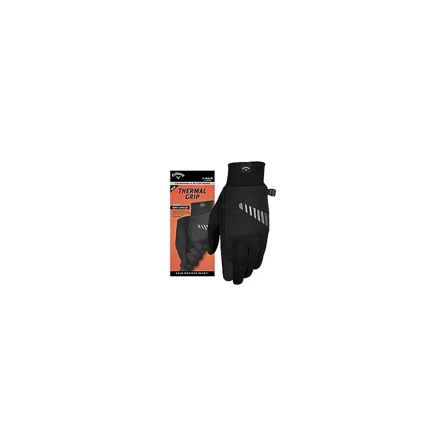 Callaway Mens Left Hand Thermal Grıp 2Pk Gloves - Black Golf Eldiveni - L Beden