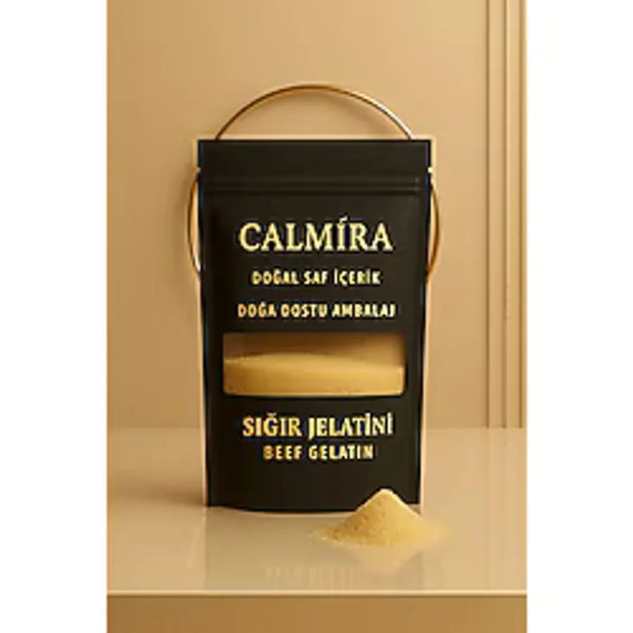 CALMİRA Jelatin Toz 85 gr / %100 Saf Sığır Jelatini Tozu / 240 Bloom / Helal Sertifikalı / Koruyucu içermez