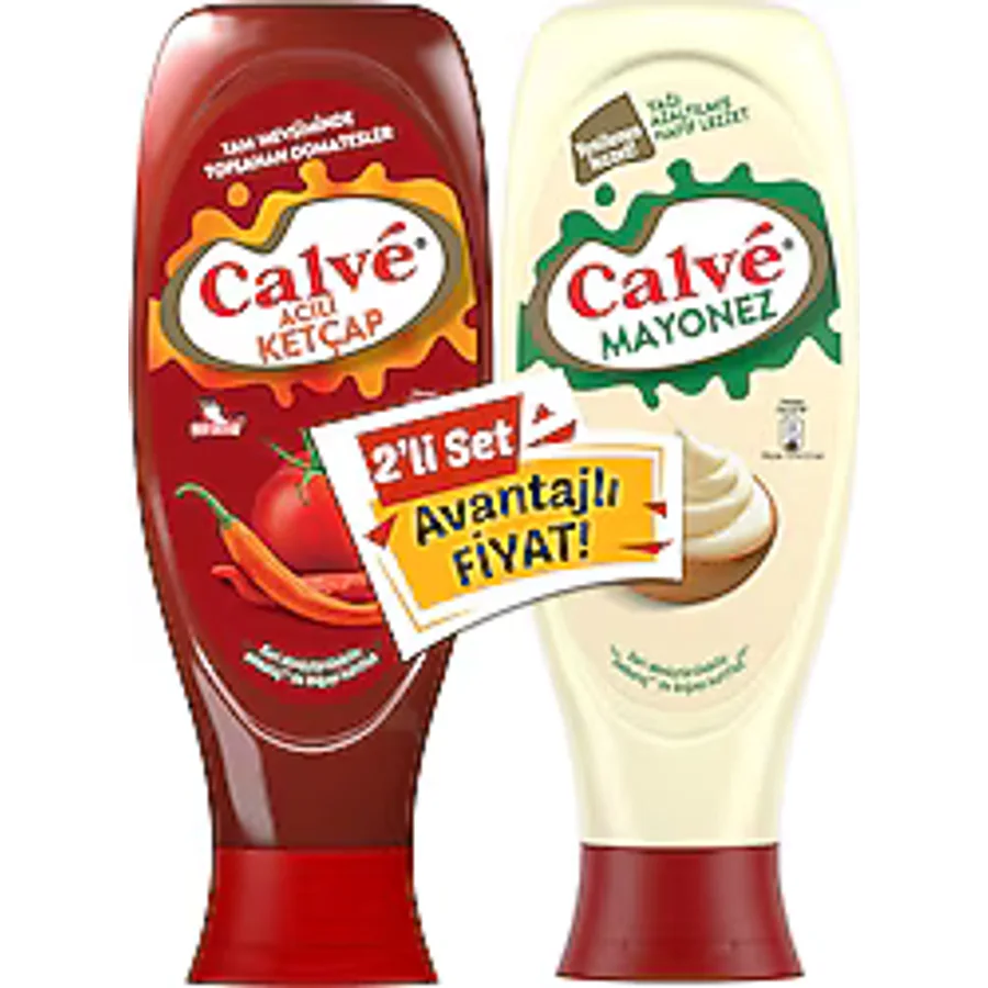 Calve Acılı Ketçap 610 gr + Light Mayonez 540 gr