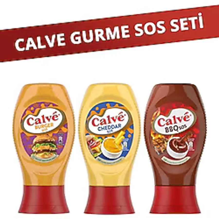 Calve BBQ Sos 290g + Cheddar Sos 240g + Burger Sos 245g