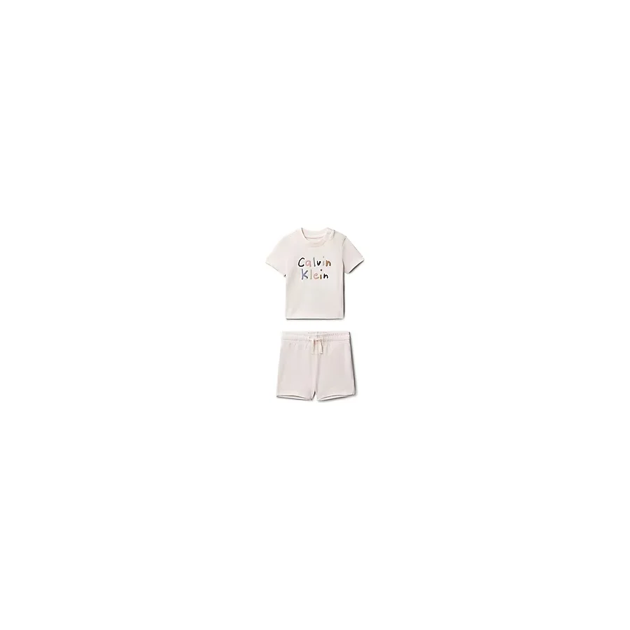 Calvin Klein LVCKSJI11BTEV Baskılı Bebek Şort Tişört Takım