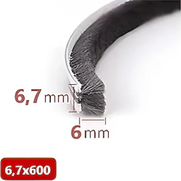 Cam Balkon, Sürgülü Kapı Fitili, Kıl Fitil Taban 6,7 Mm, Yükseklik 6 Mm, Uzunluk 10 Metre 67x600 Diğer