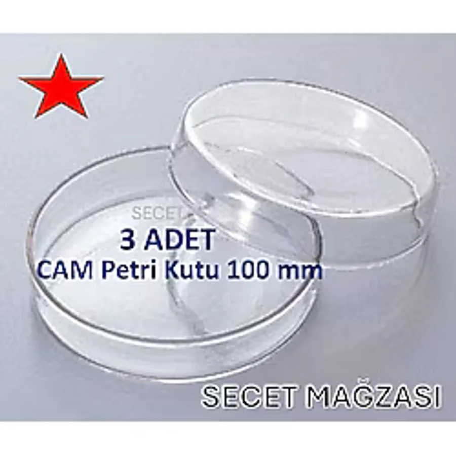 Cam Petri Kabı 100 x 20 Mm, Cam Petri Kabı 100MM ( 3 Adet/pk )