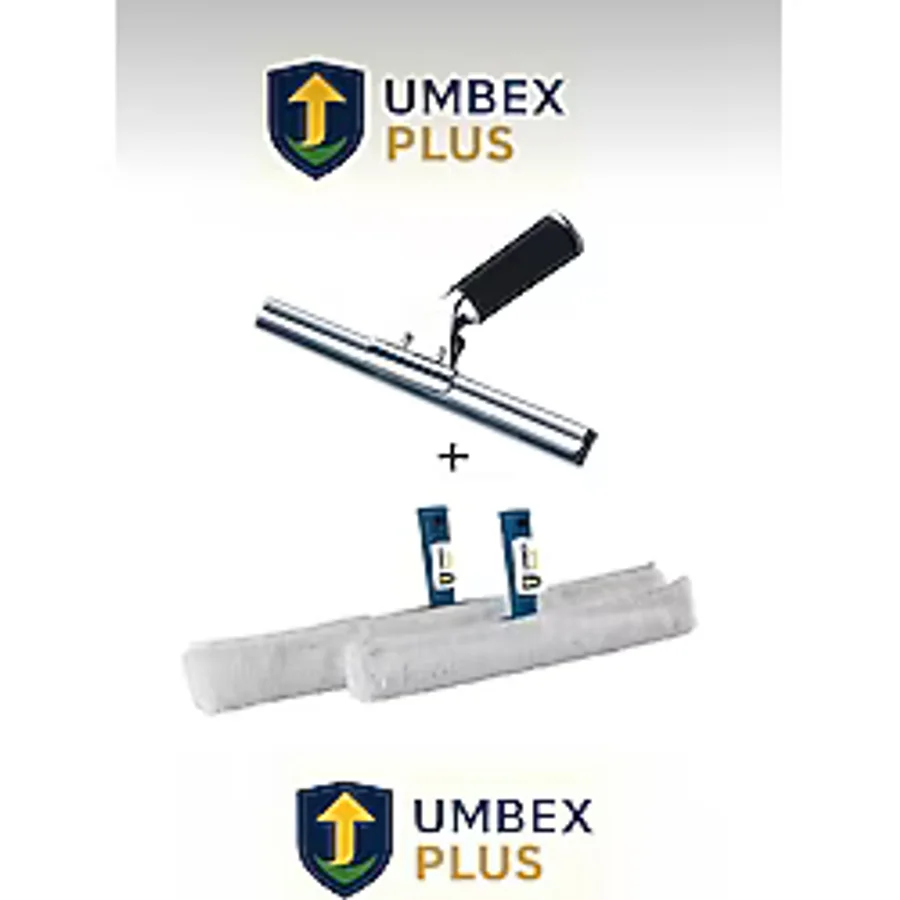 Cam Silme Aparatı Çekçek Metal 35CM 2 Adet Mikrofiber Peluş ve Aparatı 35 cm Temizlik Seti - Beyaz