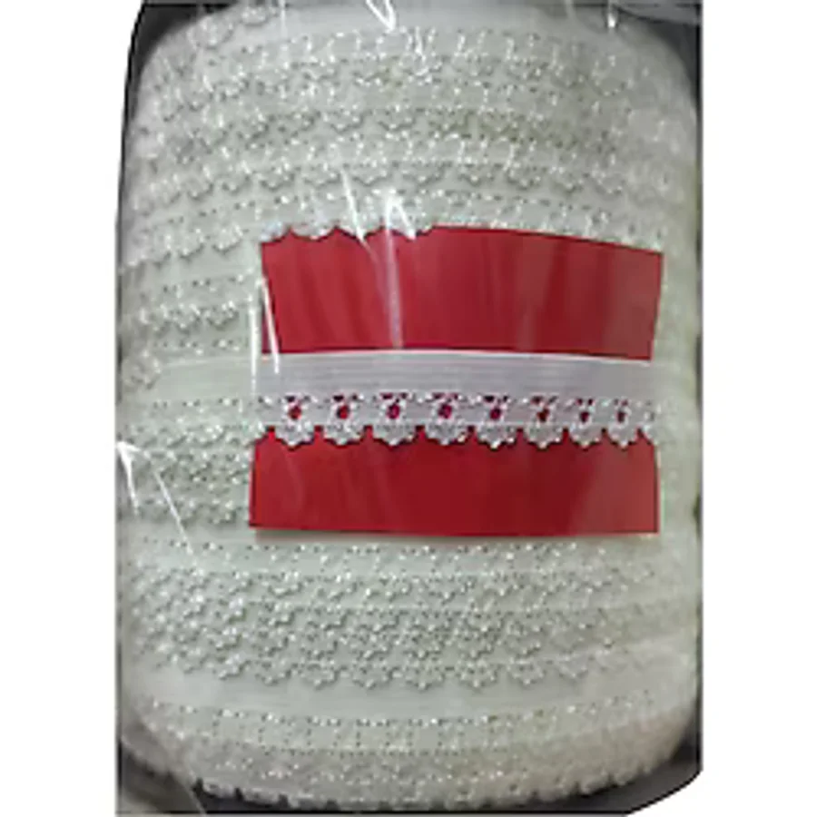 Çamaşır Lastiği Dantelli 1 Cm 1 Metre Kırık Beyaz