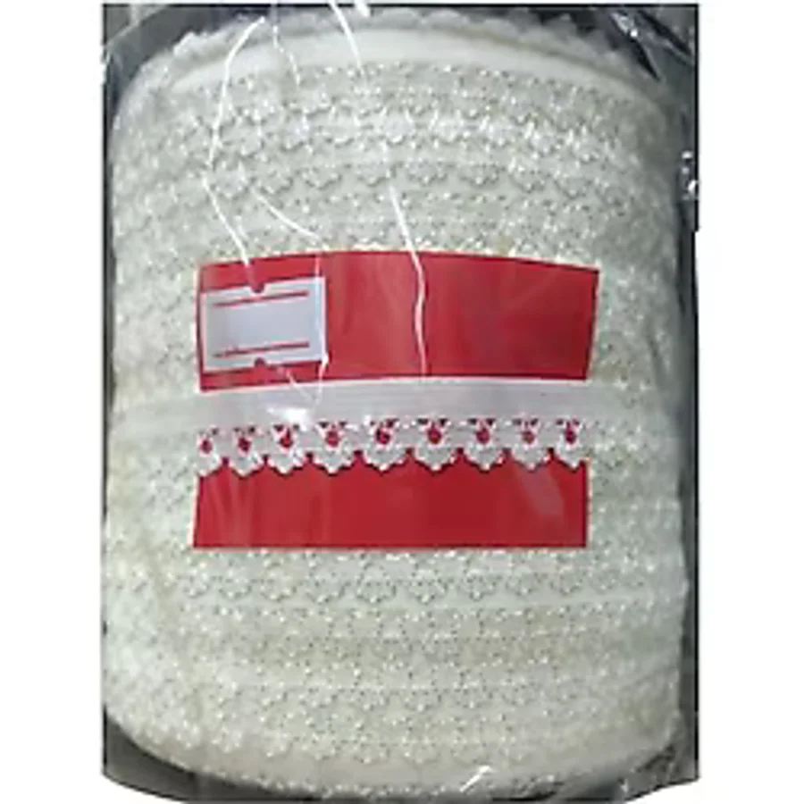 Çamaşır Lastiği Dantelli 1 Cm 75 Metre 1 Top Ekru