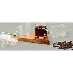 Cambu Borosilikat Cam 4'lü Espresso Fincan Seti - Şeffaf - 150 ml