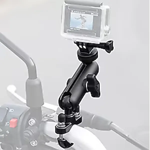 CAMOLO GoPro Hero 10/9/8/7/6/5/4 aksiyon kameraları ve daha fazlası için kamera tutucu tutucu, 360 ° gidon kamera tutucu, 1/4 dişli, Moto bisiklet gidonu için
