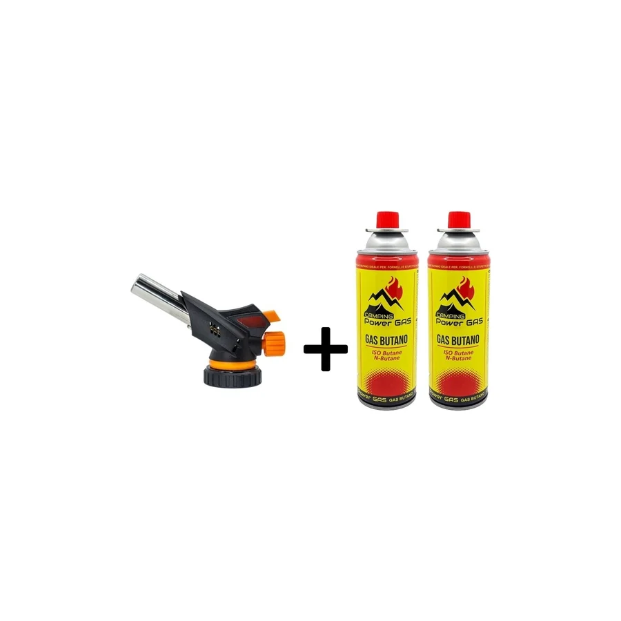 CAMPING TIME Çakmaklı Pürmüz Touch Set 2 Adet Bütan Propan Kamp Gazı Kartuş 400ml 227gr