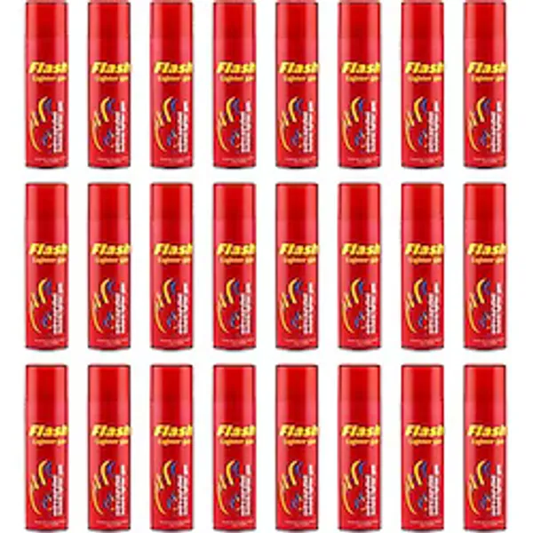 CAMPING TIME Flash Lighter Çakmak Gazı 270 ml 24 Adet Parlı 8699621150502 - Kırmızı