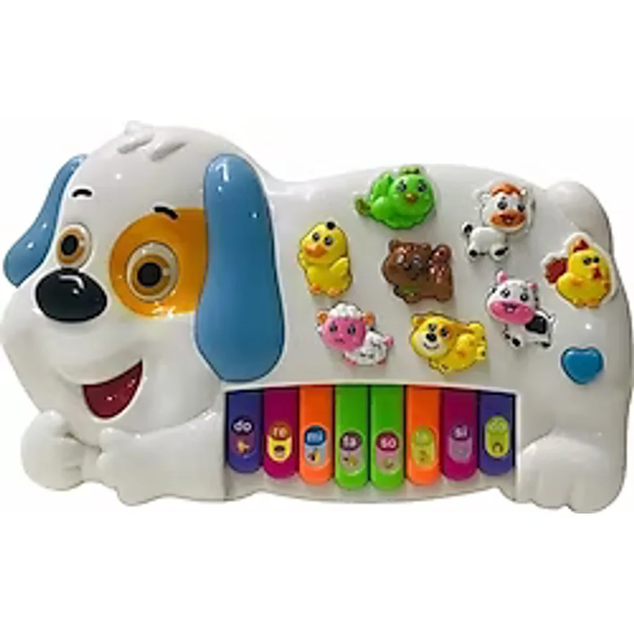 Can Ali Toys Çiftlik Hayvanları Işıklı Müzikli Köpek Görünümlü Piyano