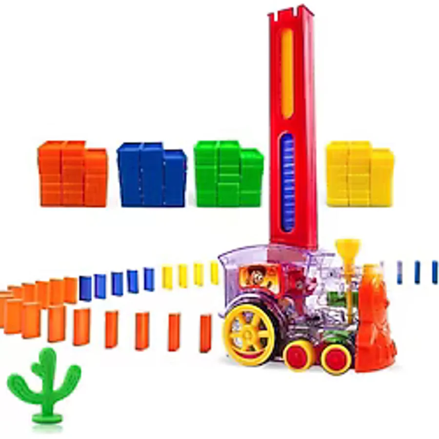 Can Toys Pilli Dominolu Tren Kutulu 80 Parça Domino Taşı Dizen