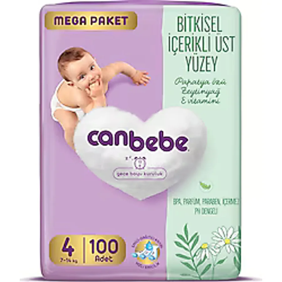 Canbebe 4 Numara Maxi 100'lü Bebek Bezi