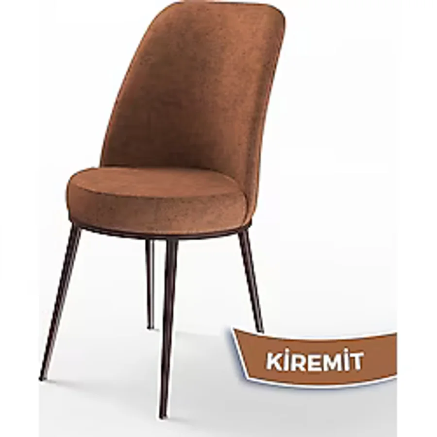 Canisa Concept Dexa Serisi Üst Kalite Mutfak Sandalyesi Metal Kahverengi Iskeletli 1 Adet Sandalye - Kiremit