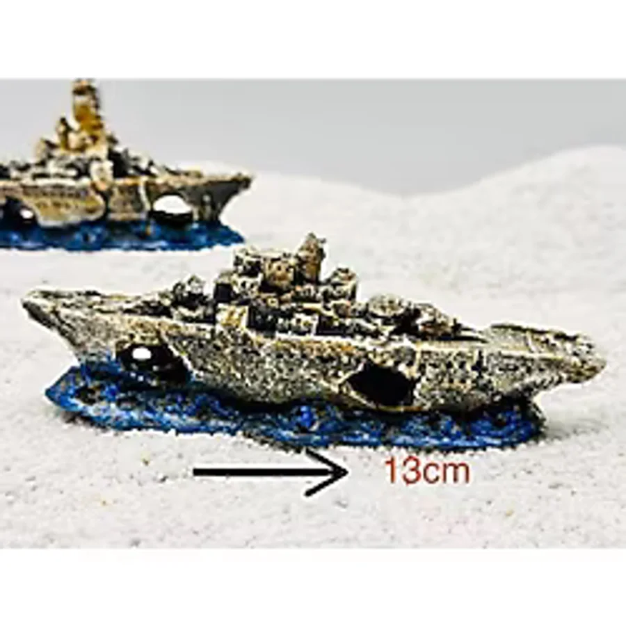 canlipetshop Akvaryum Dekor Savaş Gemisi Mini 14 x 5 Cm