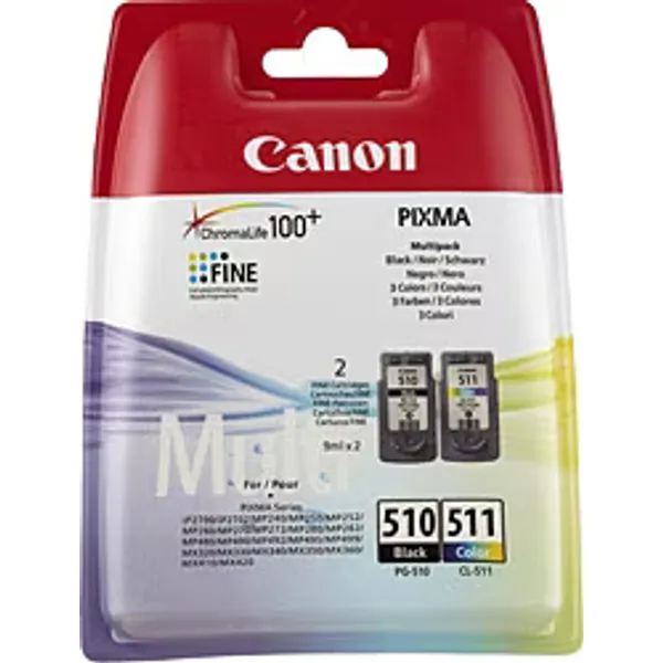 Canon PG-510 + CL-511 Renkli + Siyah 2'li Set Kartuş
