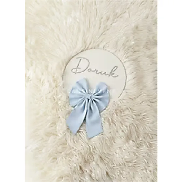Cansın Event Bebek Kapı Süsü Doğum Odası / Hastane Odası Kapı Süsleme Fiyonk Detaylı 30Cm Mavi