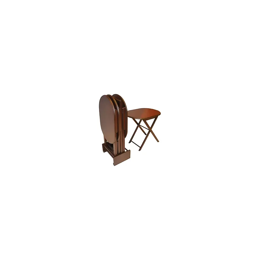 Çanta Zigon 13269 Sehpa Model Oval Ahşap MDF Torna Parlak Ceviz kutu sevk El Yapı