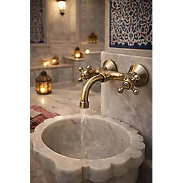 Çapa Lavabo Kurna Şadırvan Banyo Bataryası Antik Renk