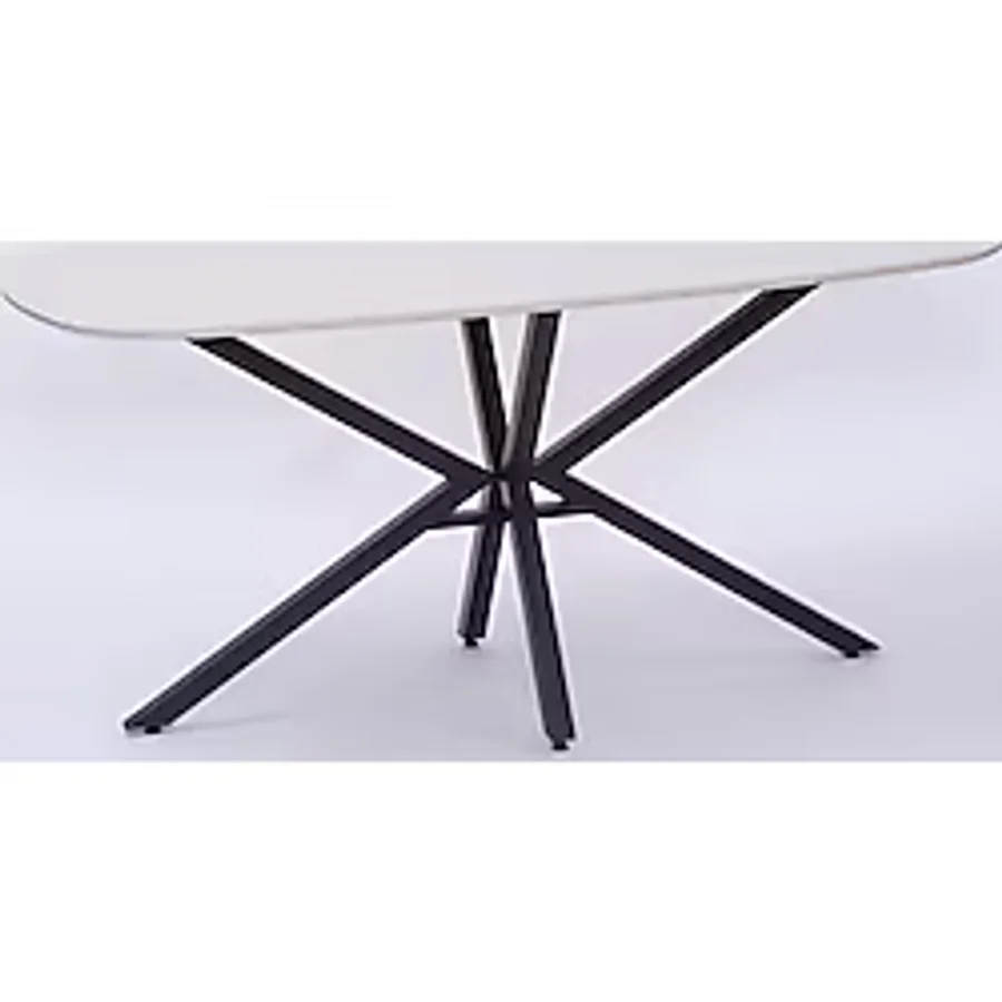Çapraz Kum Beji High Gloss Yemek Masası 90x160 Cm