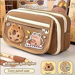 Capybara Kalem Kutusu Kapibara Kalemlik Büyük Kapasiteli Aksesuarlı Geniş Büyük Boy