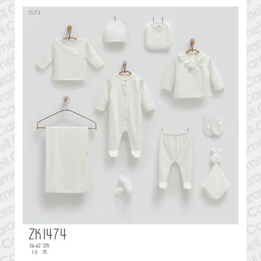Caramell 1474 Barbosa Cute Rabbit Nakışlı 10'lu Kız Bebek Hastane Çıkışı