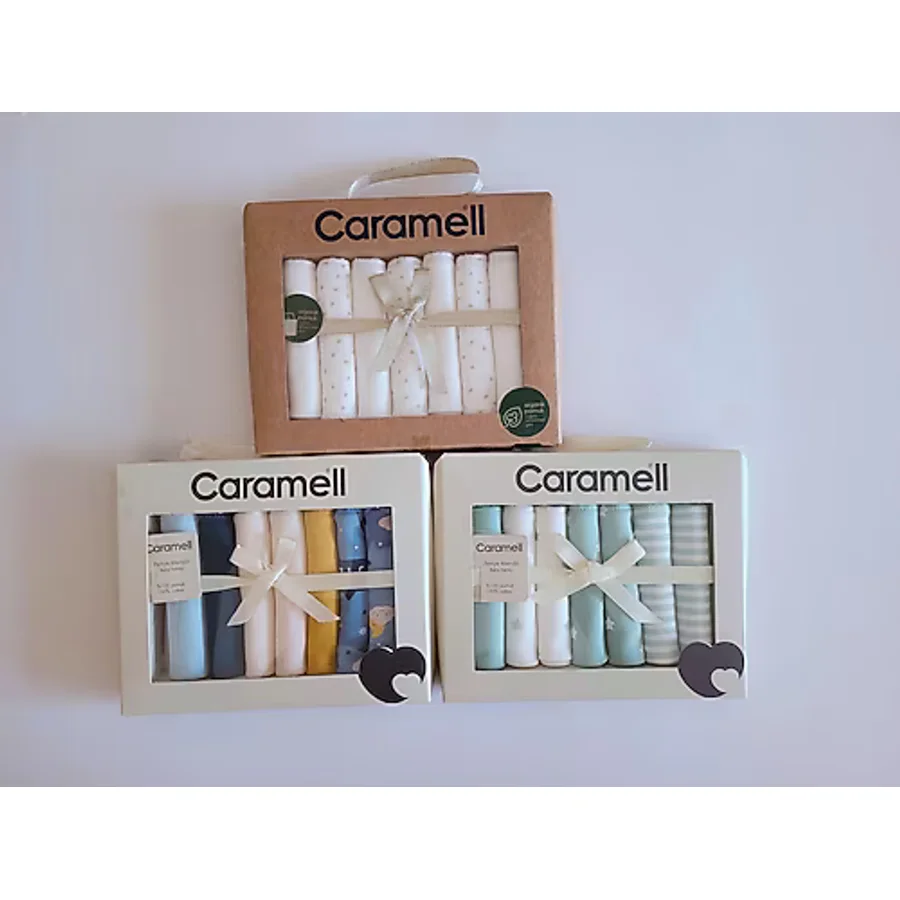 Caramell Elileart Bebek Mendili, %100 Pamuk Üçlü Ağız Mendili