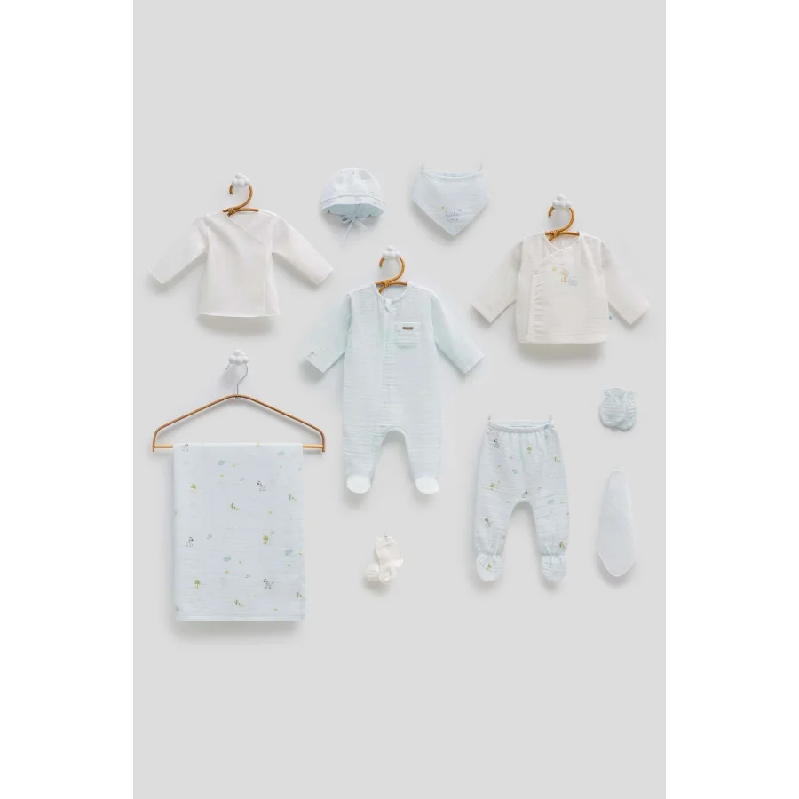 Caramell JUNGLE FRIENDS MÜSLİN 10LU SET Mavi