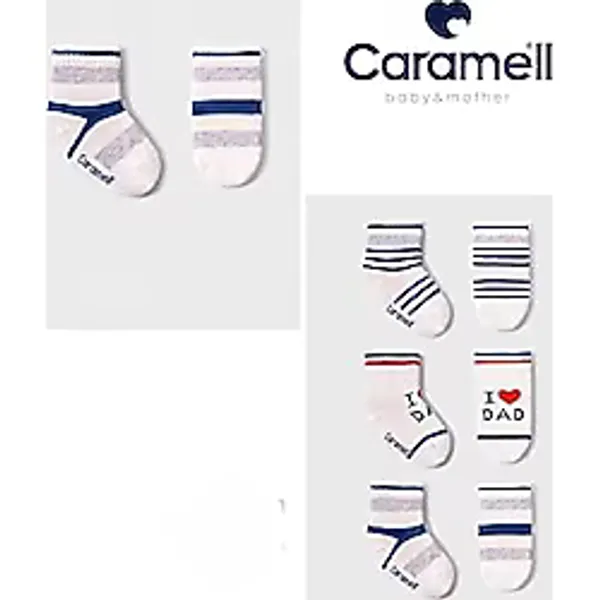 Caramell Pamuklu Erkek Bebek 3'Lü Çorap 0-3 Ay Crml.coe2122