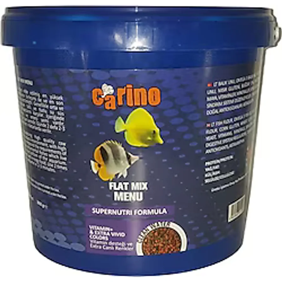 Carino Flat Mix Menu Granulat Renklendirici 3 kg Kova Balık Yemi
