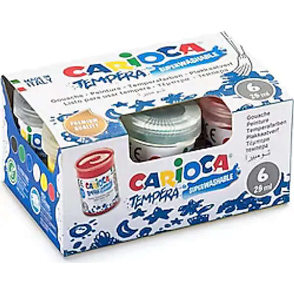 Carioca 25 ml 6 Renk Süper Yıkanabilir Guaj Boya