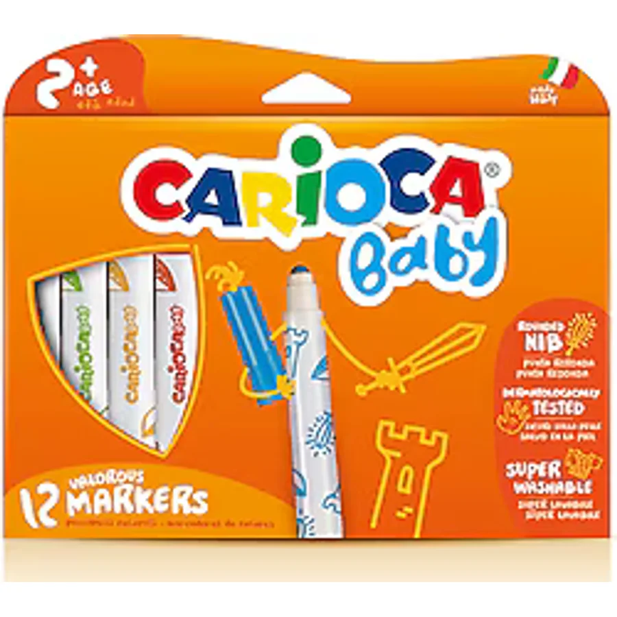 Carioca Baby Süper Yıkanabilir 12'li Jumbo Keçeli Kalem Seti