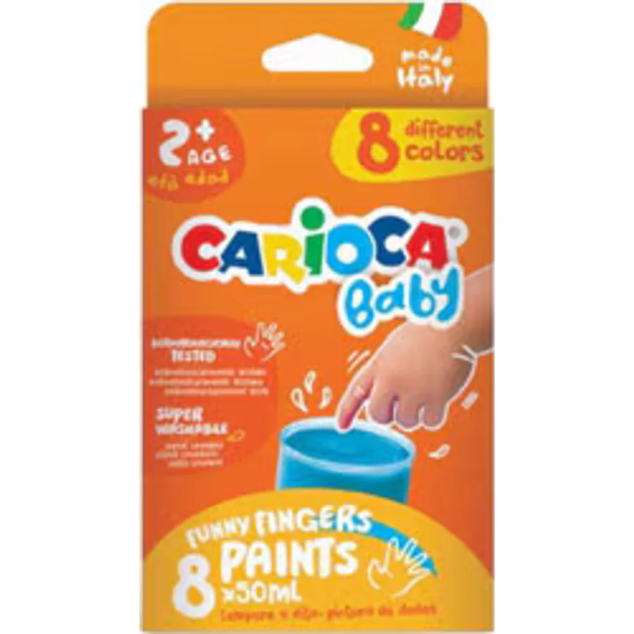 Carioca Baby Süper Yıkanabilir 50 gr 8'li Parmak Boyası
