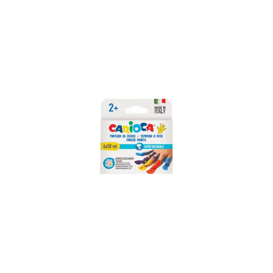 Carioca Bebek Süper Yıkanabilir Parmak Boyası 4 Renk x 50 gr