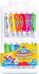 Carioca Süper Yıkanabilir 12 ml 12 Renk Tüp Tempera Guaj Boya